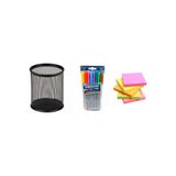 Pensan Tribal 8 Renk + Kare Post-It 5'li + Metal Kalemlik