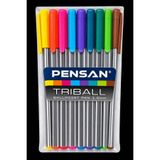 Pensan Triball 1.0 mm Renkli Tükenmez Kalem Seti 10 Renk