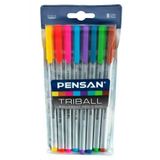 Pensan Triball 8 Renk 1.00 MM Tükenmez Kalem Set