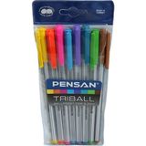 Pensan Triball 8 Renk Tükenmez Kalem Seti 1.0 mm Çocuklar İçin Güvenli Kullanım