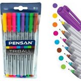 Pensan Triball 8 Renkli Tükenmez Kalem Seti Türkiye Menşeli 8 Adet Renkli Kalem