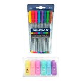 Pensan Triball 8'li Tükenmez Kalem I Love Diy Mini Fosforlu Kalem 6'lı Set F.k