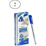 Pensan Triball Mavi Tükenmez Kalem 1 mm 12'li Adet Güvenli Kapaklı Tasarım