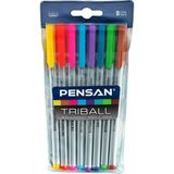 Pensan Triball Renkli 8'li Tükenmez Kalem Set