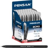 Pensan Tükenmez Kalem 10 Adet Siyah Renk 1.0 mm Büro Tipi Ballpoint Pensan Büro Tükenmez Kalem 10 Adet Siyah Renk 1.0 mm 2270