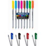 Pensan Tükenmez Kalem 12 Adet Mavi Pensan Mavi Tükenmez Kalem Triball 1.0mm Pensan 1003 - Renkli