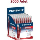 Pensan Tukenmez Kalem Buro 1mm Kırmızı 2000LI Kolı