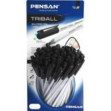 Pensan Tükenmez Kalem Triball 1.0 Mm Bilye Uç Siyah PE01003TKSIST (60 Lı Paket)