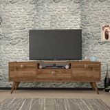 Penta Tv Sehpası, Ahşap Ayaklı, Ceviz, 160 Cm