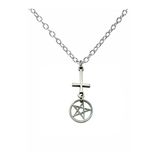 Pentagram Kolye – Unisex Metal Takı, 60 Cm Zincirli Gotik & Mistik Stil