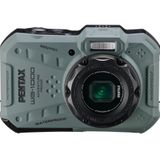 PENTAX WG-1000 su geçirmez dijital kompakt kamera, rahat açık ve sualtı fotoğrafçılığı için tasarlanmış, 15 metre derinliğe kadar su geçirmez, bir saate kadar sürekli çalışma için