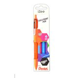 Pentel 1.0 mm Yağ Bazlı Mekanizmalı Roller Kalem - iZEE - 4'lü Blister (F-P-S-V)
