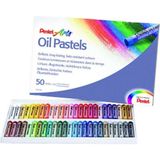 Pentel 50 Renk Arts Oil Pastels Yağlı Pastel Boya Seti Sanatsal Kalemler ile Boyama ve Etkinlik İçin Karton Kutu