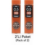 Pentel Ain Stein 0.5 mm 3b Mekanik Kurşun Uç – 2’li Paket (40’lı Set) - 860-Turuncu