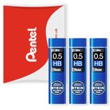 Pentel Ain Stein Mekanik Dolum Uçları - Otomatik/Mekanik Kalemler için - Pentel Yastık Ambalajında (0,5 mm HB, 3'lü Paket)