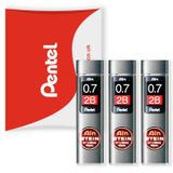 Pentel Ain Stein Mekanik Dolum Uçları - Otomatik/Mekanik Kalemler için - Pentel Yastık Ambalajında (0,7 mm 2B, 3'lü Paket)