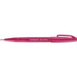 Pentel Brush Sign Pen Touch Burgundy Fırça Kalemi Esnek Uçlu Metal Kaplı Fiber Uç ile - Bordo
