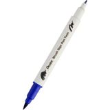 Pentel Brush Sing Pen Twin Çift Taraflı Fırça Uçlu Kalem Blue - Açık Mavi