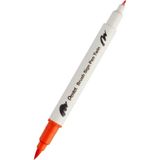 Pentel Brush Sing Pen Twin Çift Taraflı Fırça Uçlu Kalem Orange - Açık Turuncu