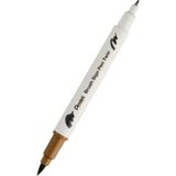Pentel Brush Sing Pen Twin Çift Taraflı Fırça Uçlu Kalem Raw Umber - Açık Kahverengi