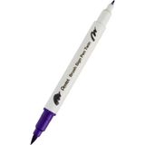 Pentel Brush Sing Pen Twin Çift Taraflı Fırça Uçlu Kalem Violet - Açık Mor