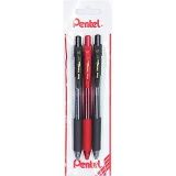 Pentel ENERGEL 0.7 mm Likit Roller Kalem 2xSiyah/1xKırmızı 3'lü set