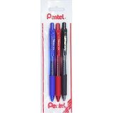 Pentel ENERGEL 0.7 mm Likit Roller Kalem Siyah/Mavi/Kırmızı 3'lü set