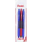 Pentel ENERGEL 1.0 mm Likit Roller Kalem 2xMavi/1xKırmızı 3'lü set