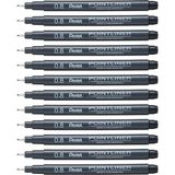 Pentel Fiber Uçlu Yazı Kalemi Ince Uç 0,8 mm (12 Li Paket) S20P-8A - Yok
