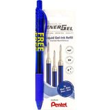 Pentel Roller Kalem Energel 0.7 Mavi +3 Lü Refil