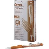 Pentel Twist-Erase Click Mekanik Kalem, (0,7 Mm), Şeffaf Namlu, Turuncu Tutuş, 12'li Paket (PD277TF) - Renkli
