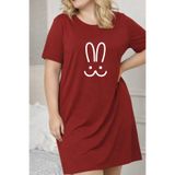 PENTHİLUS Büyük Beden Kadın Kısa Kollu Bisiklet Yaka T-shirt Elbise Gecelik