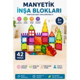 Penthouse 42 Parça Manyetik Yapı Blokları Seti | Eğitici STEM Oyuncak | Renkli Mıknatıslı İnşa Seti 3+ Yaş