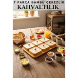Penthouse 7 Parça Natural Bambu Çerezlik & Kahvaltılık Seti