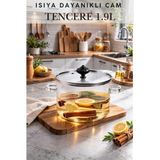 Penthouse Carlton Siyah Kapaklı Isıya Dayanıklı Cam Tencere - Siyah - Şeffaf - 1.9 L