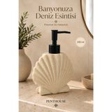 Penthouse Polyresin İstiridye Deniz Kabuğu Tasarım Sıvı Sabunluk 200 ml Dekoratif Banyo Sabun Dispenseri