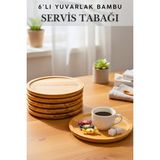 Penthouse Yuvarlak Bambu 20 x 20 cm Servis Tabağı, Sunumluk