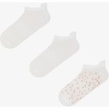 Penti 3 Çift Burun Dikişsiz Spor Microfiber Leopar Desenli Çekçekli Patik Çorap - Pembe - Beyaz
