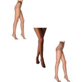 Penti 3'lü Paket Likra Fit 15 Parlak Külotlu Çorap S (Kestane-Mürdüm-Kızıl Siyah) - Karışık
