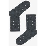 Penti 5 Çift Pamuklu Yıldız ve Puantiye Desenli Soket Çorap - Standart - Gri