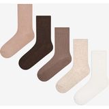 Penti Basic Rib 5li Kahverengi Çok Renkli Soket Çorap - Standart