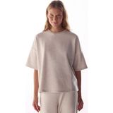 Penti Bej Melanj Sıcak Tutan Kısa Kollu Oversize Bluz - Bej-BG615