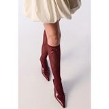 Penti Bordo Diamond Ribbon Pantolon Çorap - Standart - Kırmızı
