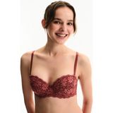 Penti Bordo Pop Dantelli Çiçekli Pedli Push Up Sütyen - 75A