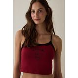 Penti Bordo Removable Padded Crop Atlet - Kırmızı