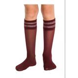 Penti Bordo Shine Stripe Kız Çocuk Diz Altı Çorap