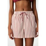 Penti Bordo Sisterhood Çizgili Şort Pijama Altı - XL
