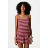 Penti Bordo Sisterhood Maroon Çizgili Şort Pijama Takımı