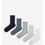 Penti Classy Jacquard 5li Lacivert Gri Beyaz Soket Çorap - Renkli - Standart