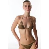 Penti Destini Üçgen Zebra Desenli Simli Bikini Üstü - 36 - Çok Renkli